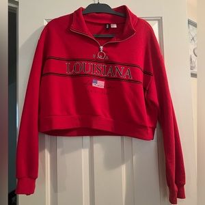 H&M Cropped Quarter Zip “Louisiana”